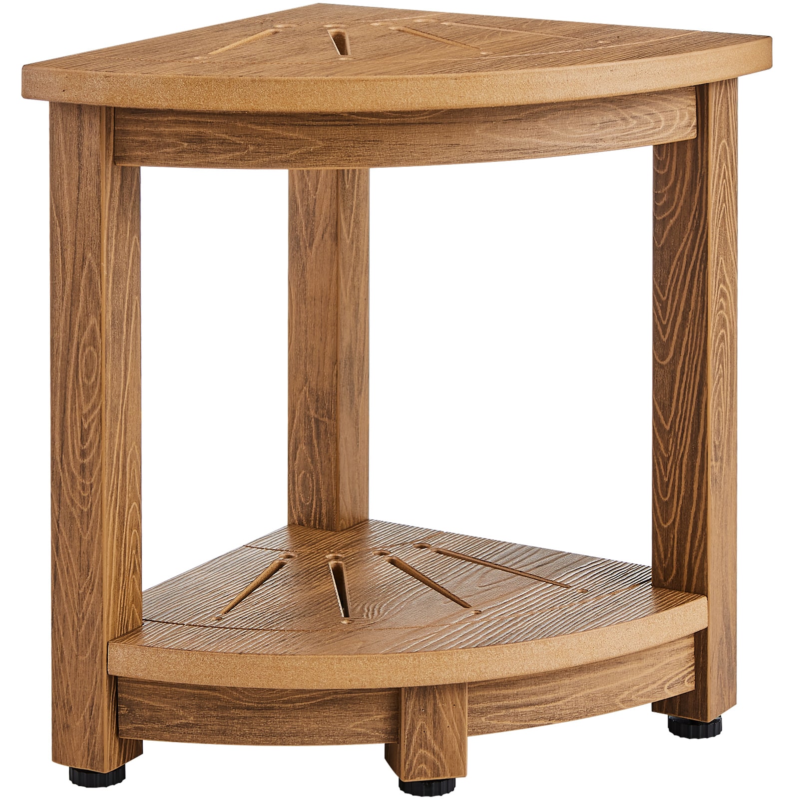 Corner Shower Bench For Bathroom And Living Room With Storage Shelf_voghion.com